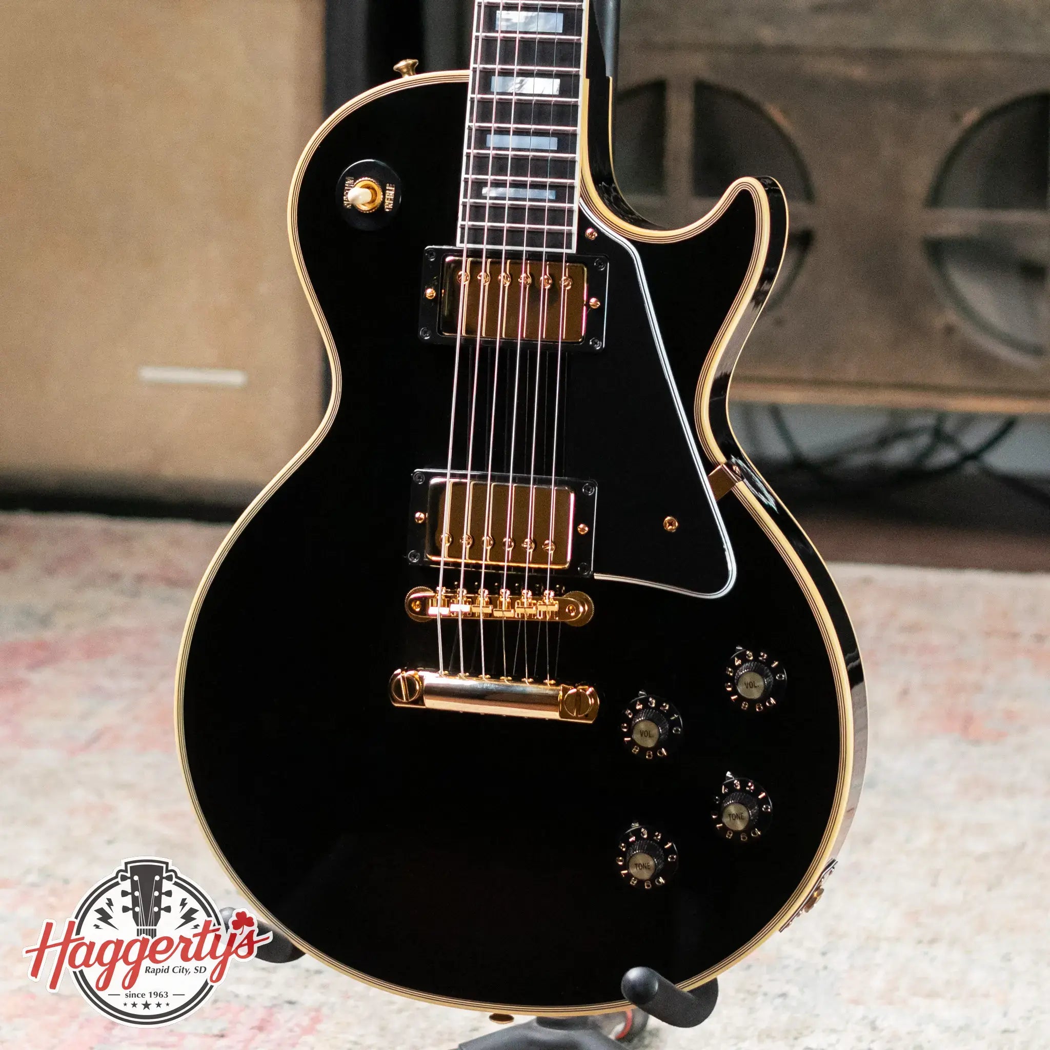 Gibson Custom Shop 68 Les Paul Custom Gloss Electric Guitar - Ebony with Hardshell Case