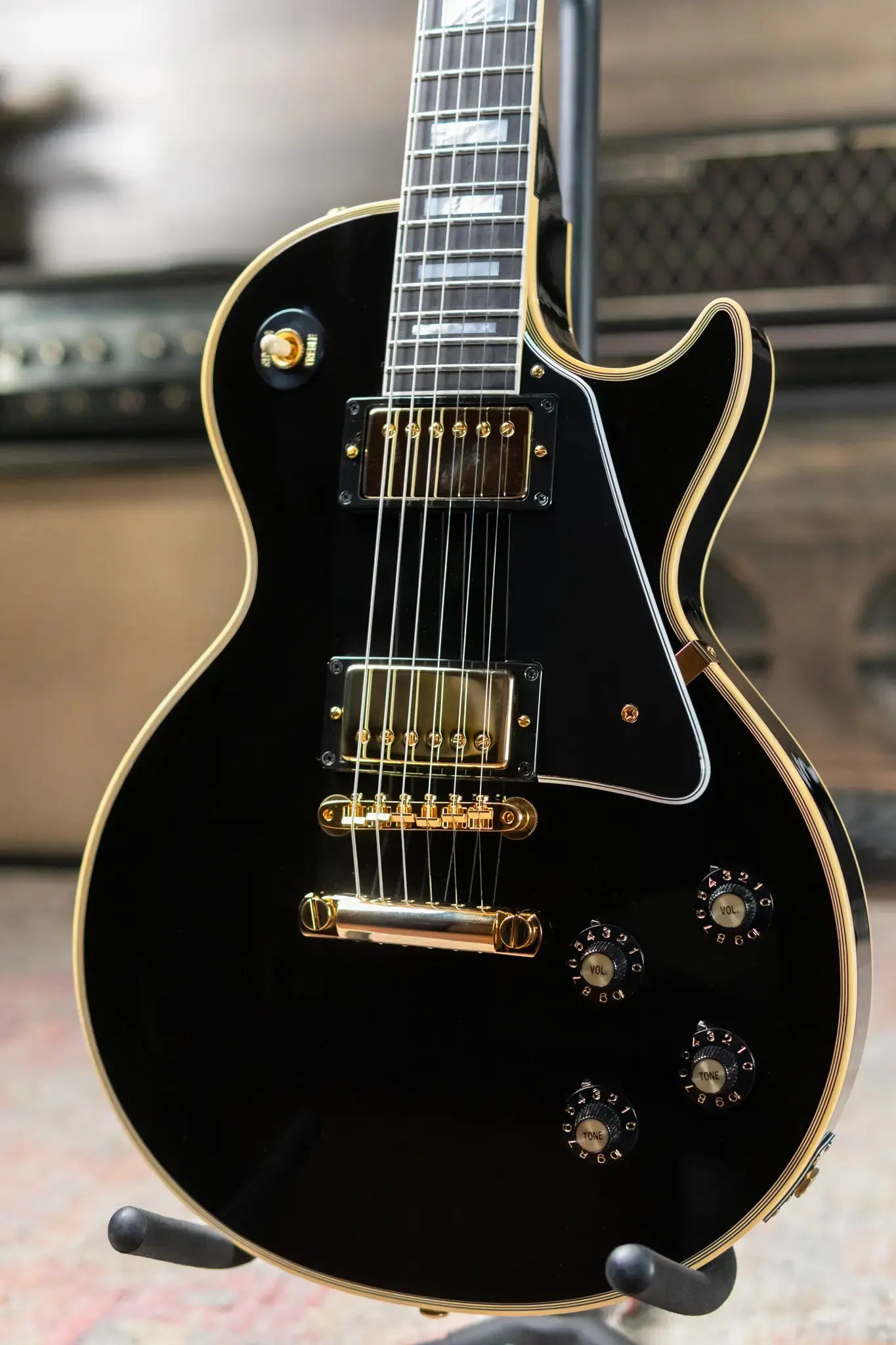 Gibson Custom Shop 68 Les Paul Custom Gloss Electric Guitar - Ebony with Hardshell Case