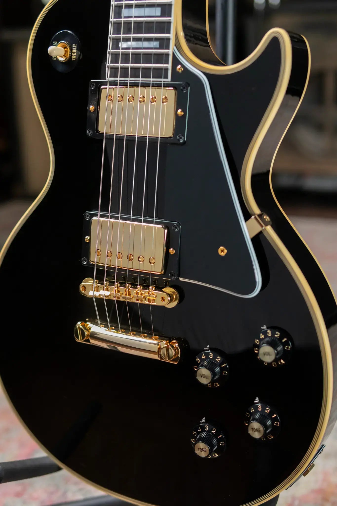 Gibson Custom Shop 68 Les Paul Custom Gloss Electric Guitar - Ebony with Hardshell Case