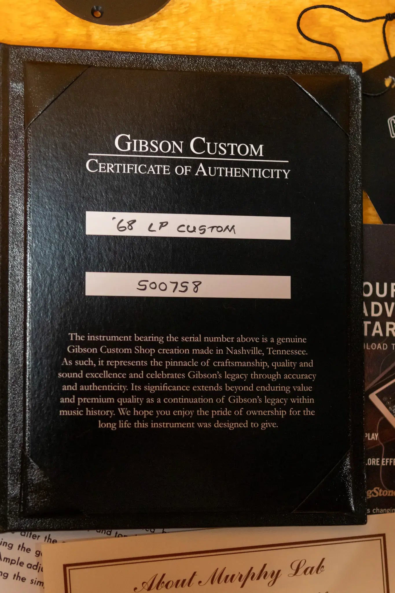 Gibson Custom Shop 68 Les Paul Custom Gloss Electric Guitar - Ebony with Hardshell Case