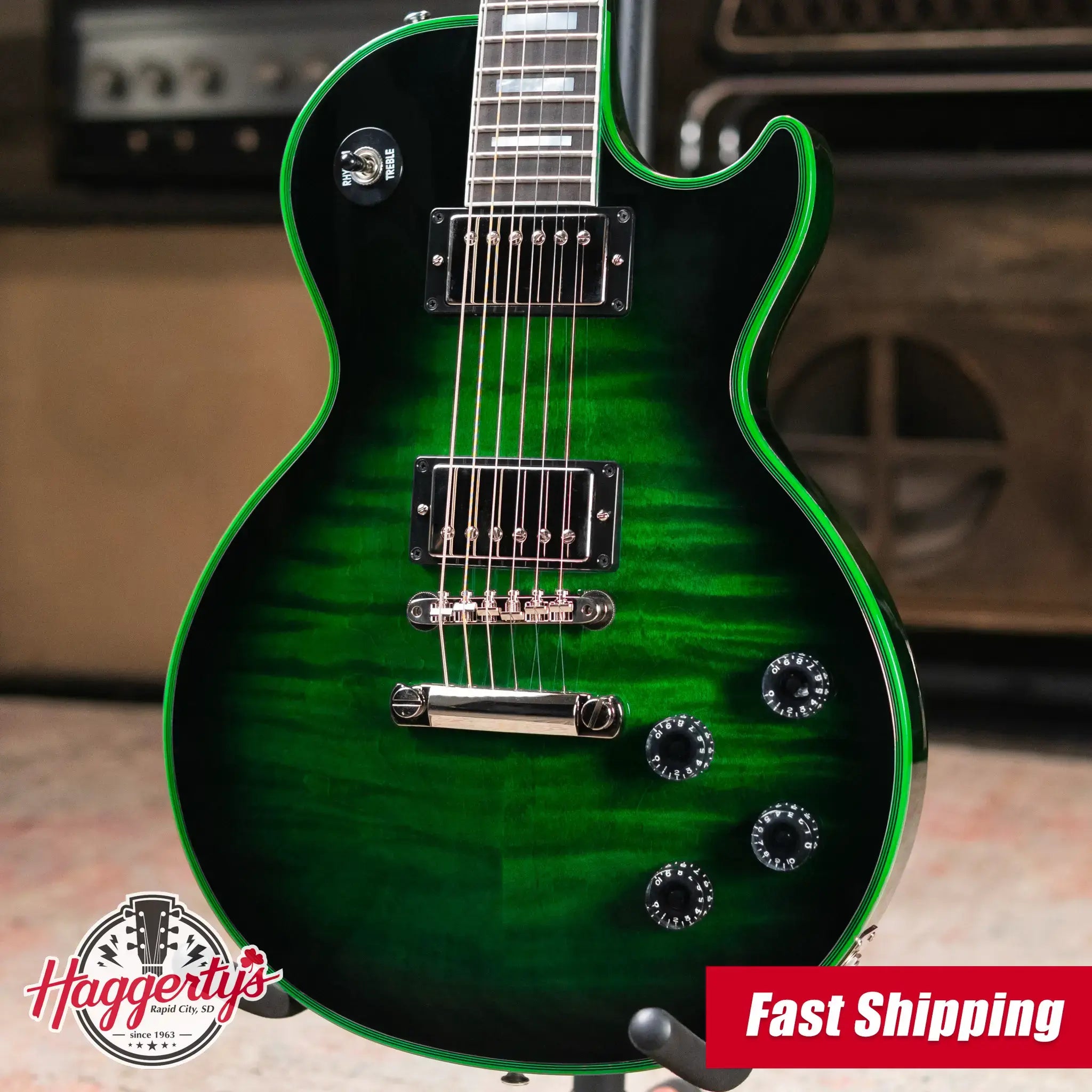 Gibson Custom Shop Les Paul Axcess Custom Electric Guitar - Green Widow with Hardshell Case