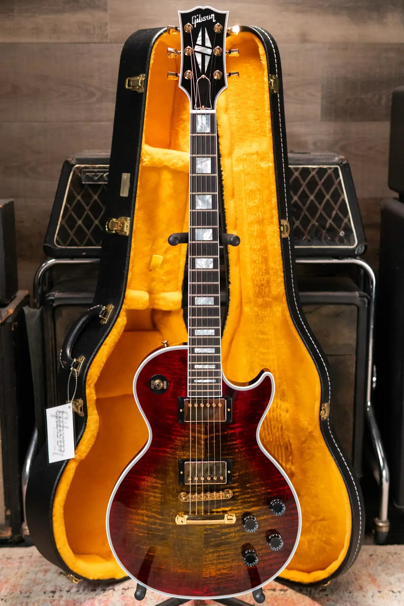 Gibson Custom Shop Les Paul Axcess Custom Figured Top with Ebony Fingerboard Electric Guitar - Bengal Burst with Hardshell Case