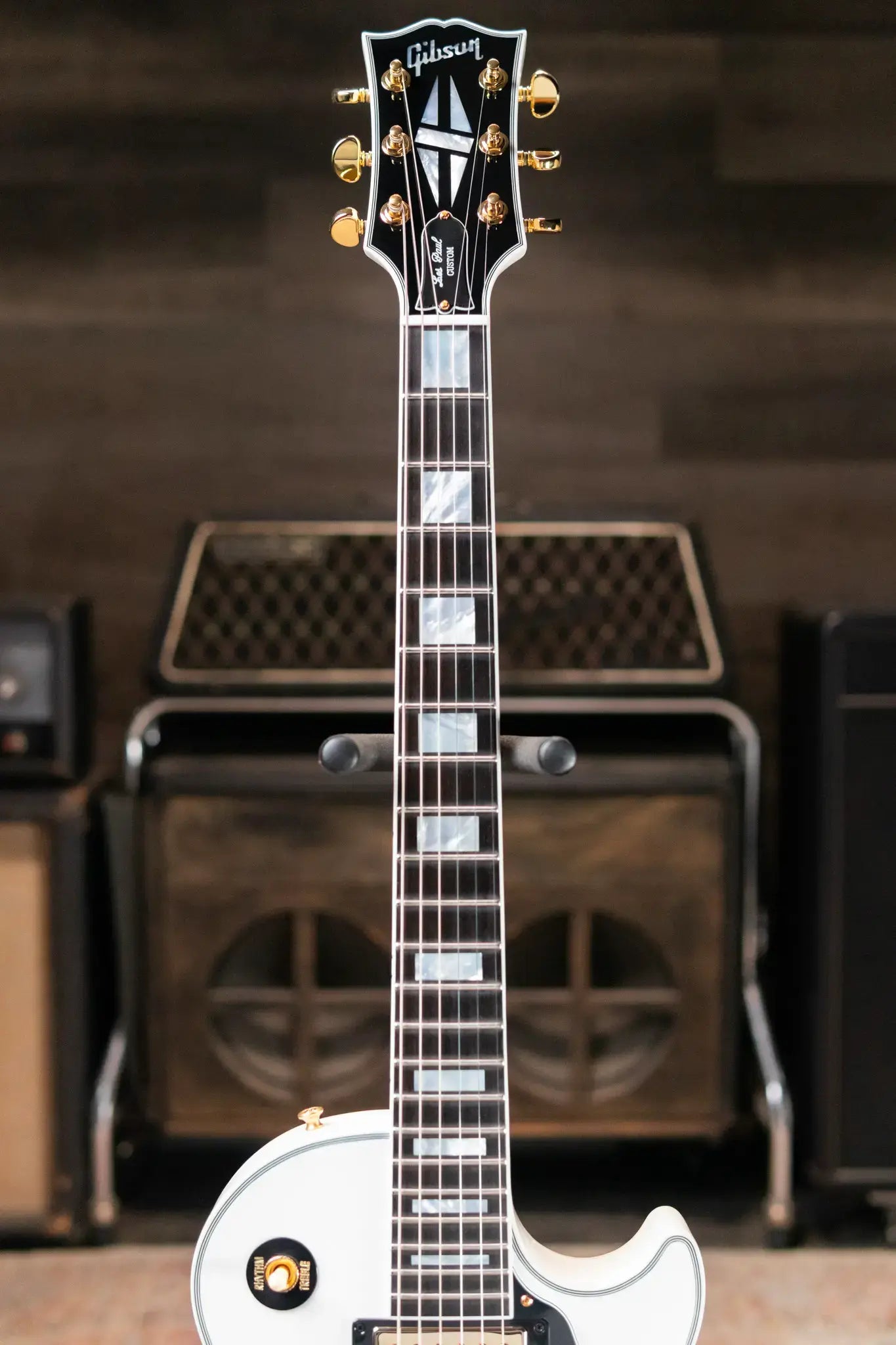 Gibson Custom Shop Les Paul Custom Electric Guitar - Alpine White with Hardshell Case