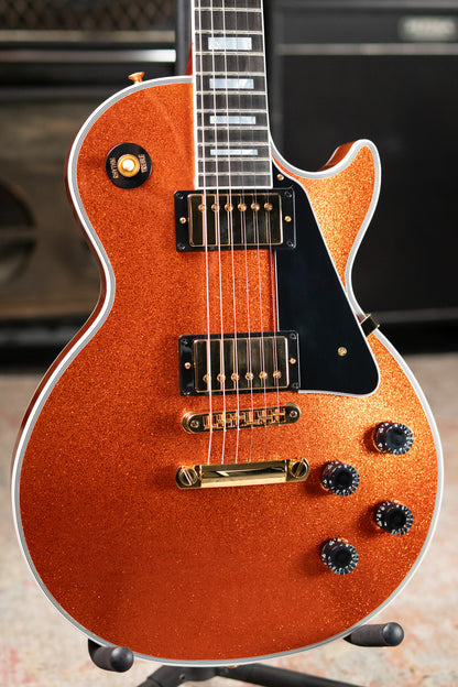 Gibson Custom Shop Les Paul Custom Electric Guitar - Orange Sparkle Gloss with Hardshell Case