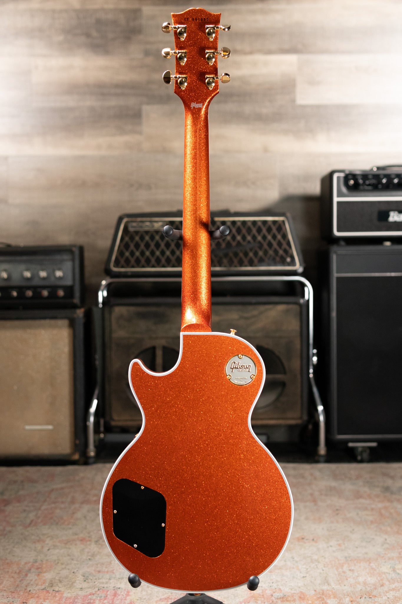 Gibson Custom Shop Les Paul Custom Electric Guitar - Orange Sparkle Gloss with Hardshell Case