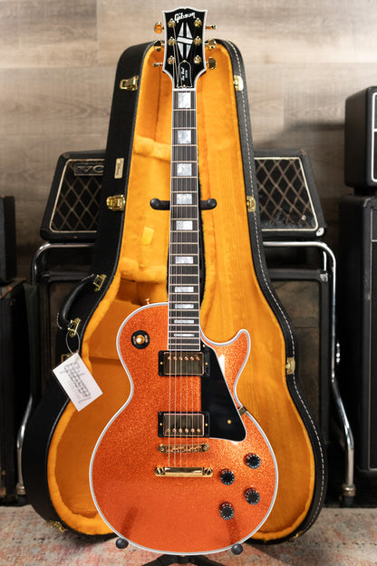 Gibson Custom Shop Les Paul Custom Electric Guitar - Orange Sparkle Gloss with Hardshell Case
