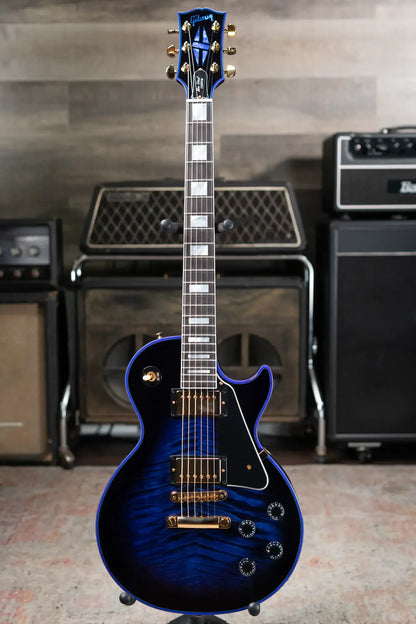 Gibson Custom Shop Les Paul Custom Figured Electric Guitar - Blue Widow with Hardshell Case