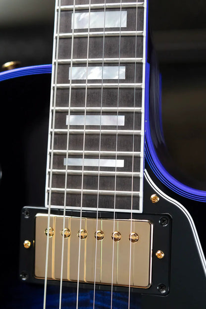 Gibson Custom Shop Les Paul Custom Figured Electric Guitar - Blue Widow with Hardshell Case