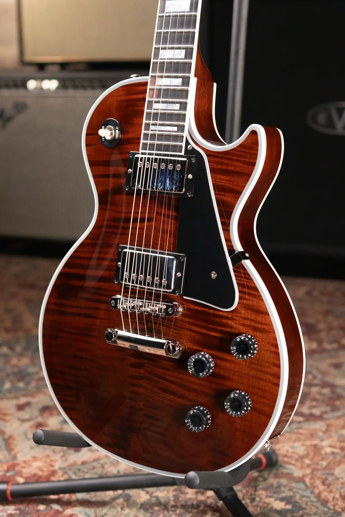 Gibson Custom Shop Les Paul Custom Figured Electric Guitar - Root Beer/Walnut with Hardshell Case