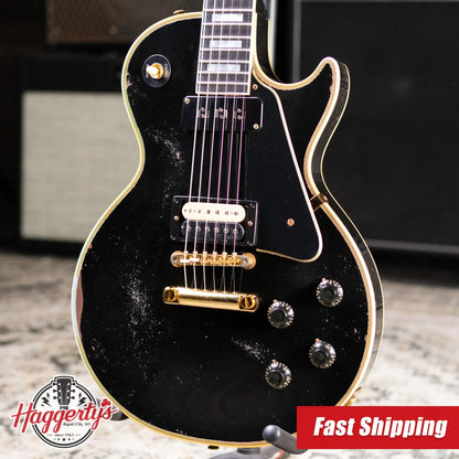 Gibson Custom Shop Limited Edition 1954 Les Paul Custom Reissue Murphy Lab Electric Guitar - Ebony Heavy Aged with Hardshell Case