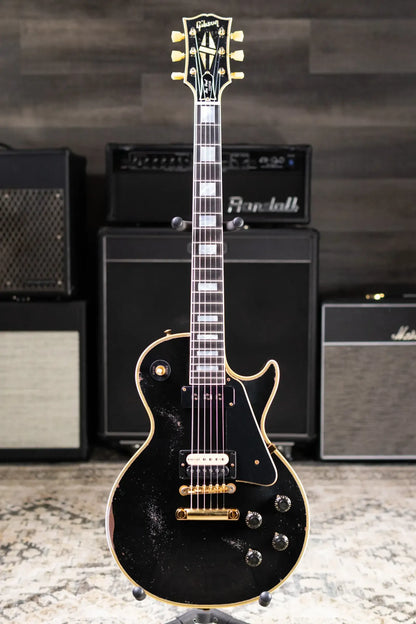 Gibson Custom Shop Limited Edition 1954 Les Paul Custom Reissue Murphy Lab Electric Guitar - Ebony Heavy Aged with Hardshell Case