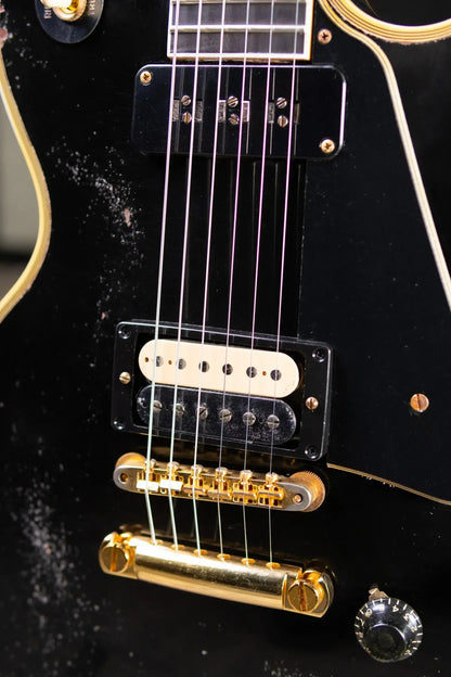 Gibson Custom Shop Limited Edition 1954 Les Paul Custom Reissue Murphy Lab Electric Guitar - Ebony Heavy Aged with Hardshell Case