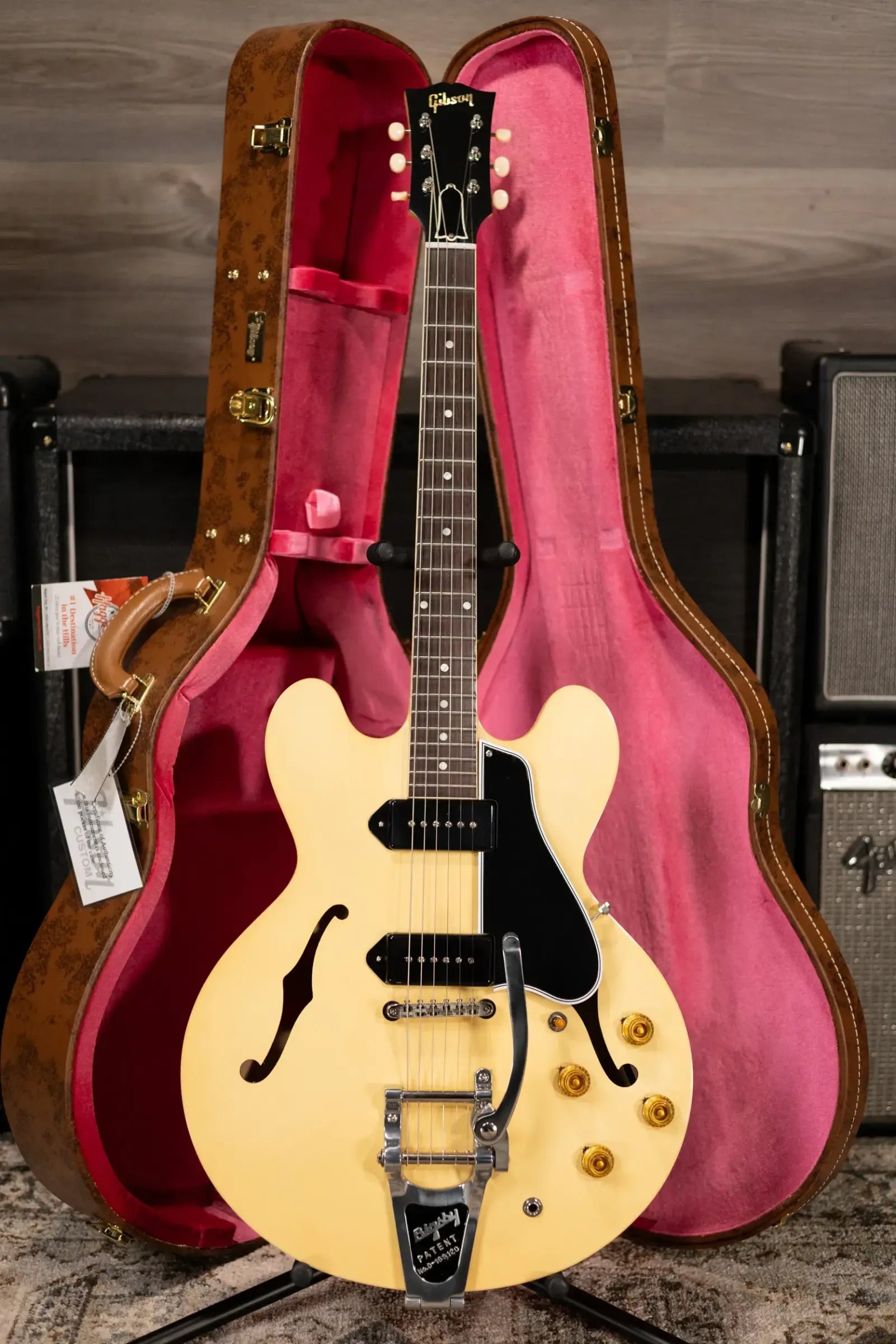 Gibson Custom Shop Limited Edition 1959 ES-330 Bigsby Reissue Hollow Body Electric Guitar - Antique White VOS with Hardshell Case