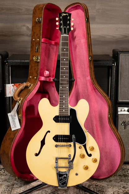 Gibson Custom Shop Limited Edition 1959 ES-330 Bigsby Reissue Hollow Body Electric Guitar - Antique White VOS with Hardshell Case