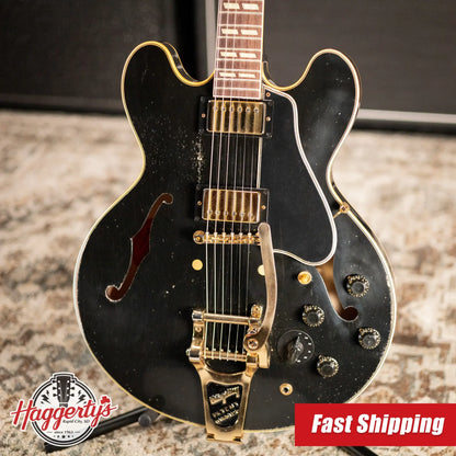Gibson Custom Shop Limited Edition 1959 ES-345 Varitone Bigsby Reissue Murphy Lab Semi-Hollow Electric Guitar - Ebony Heavy Aged with Hardshell Case