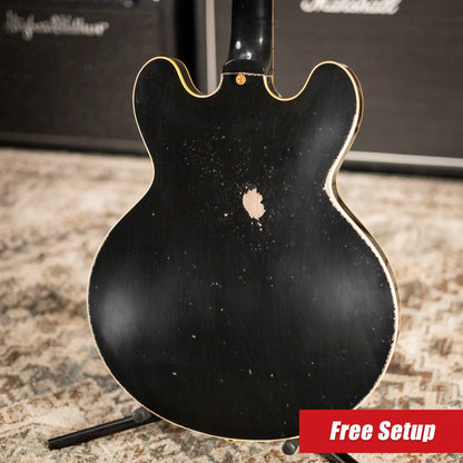 Gibson Custom Shop Limited Edition 1959 ES-345 Varitone Bigsby Reissue Murphy Lab Semi-Hollow Electric Guitar - Ebony Heavy Aged with Hardshell Case
