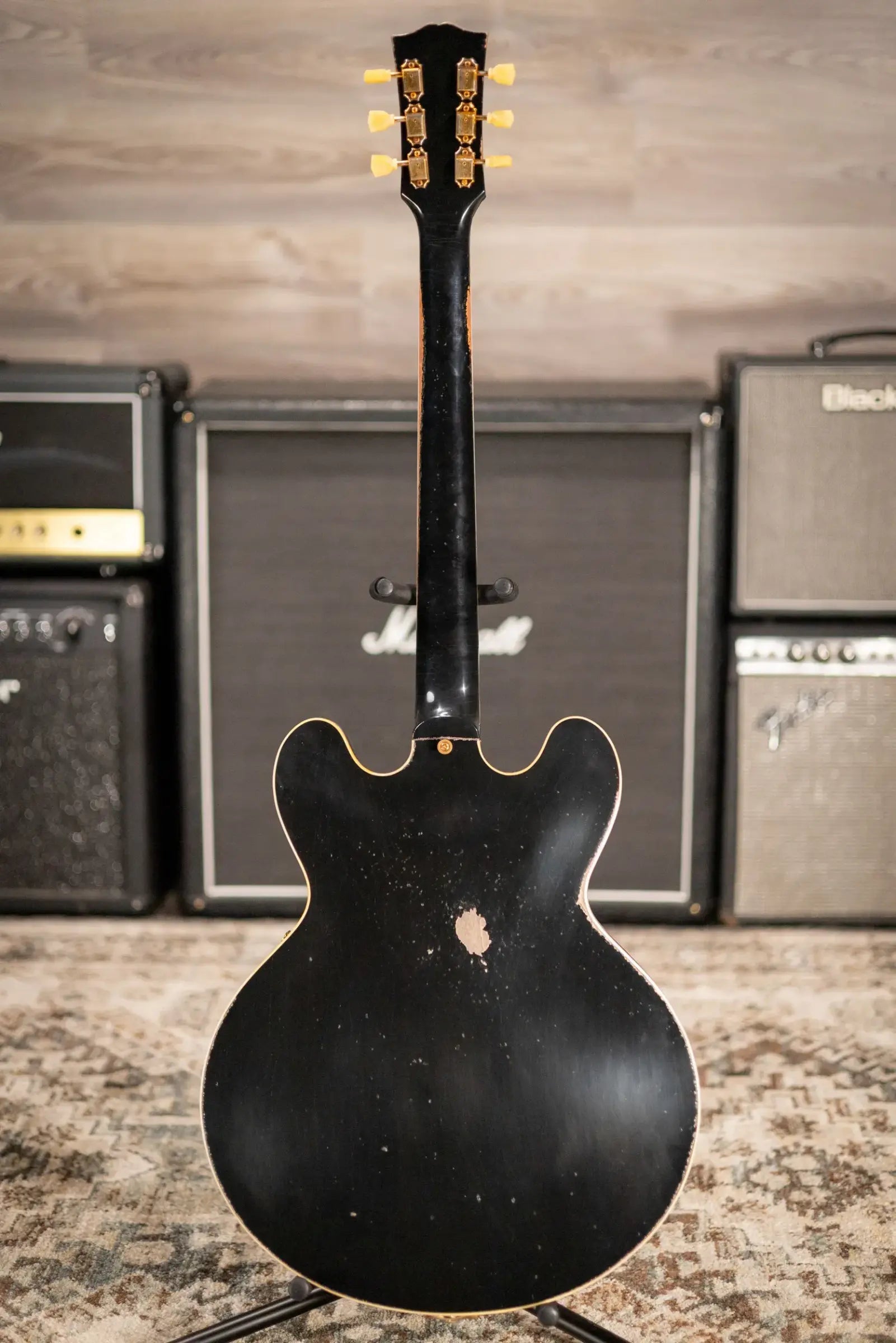 Gibson Custom Shop Limited Edition 1959 ES-345 Varitone Bigsby Reissue Murphy Lab Semi-Hollow Electric Guitar - Ebony Heavy Aged with Hardshell Case