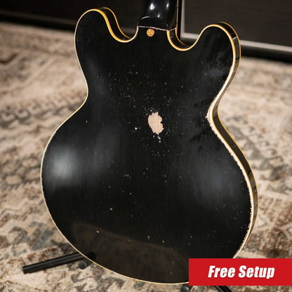 Gibson Custom Shop Limited Edition 1959 ES-345 Varitone Bigsby Reissue Murphy Lab Semi-Hollow Electric Guitar - Ebony Heavy Aged with Hardshell Case