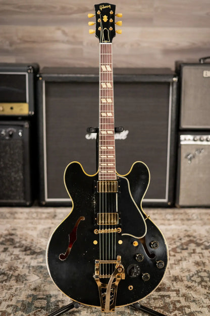 Gibson Custom Shop Limited Edition 1959 ES-345 Varitone Bigsby Reissue Murphy Lab Semi-Hollow Electric Guitar - Ebony Heavy Aged with Hardshell Case