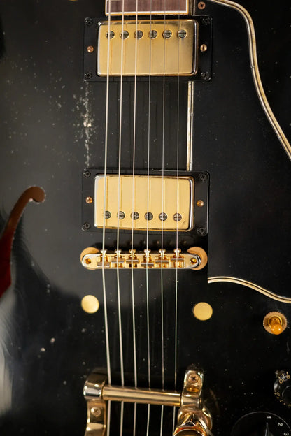 Gibson Custom Shop Limited Edition 1959 ES-345 Varitone Bigsby Reissue Murphy Lab Semi-Hollow Electric Guitar - Ebony Heavy Aged with Hardshell Case