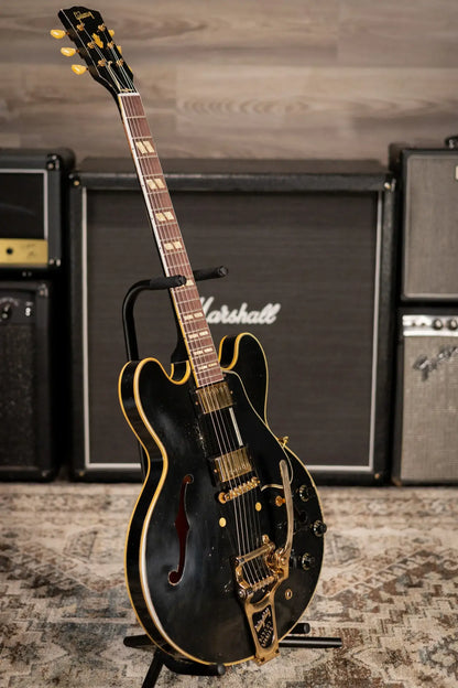 Gibson Custom Shop Limited Edition 1959 ES-345 Varitone Bigsby Reissue Murphy Lab Semi-Hollow Electric Guitar - Ebony Heavy Aged with Hardshell Case