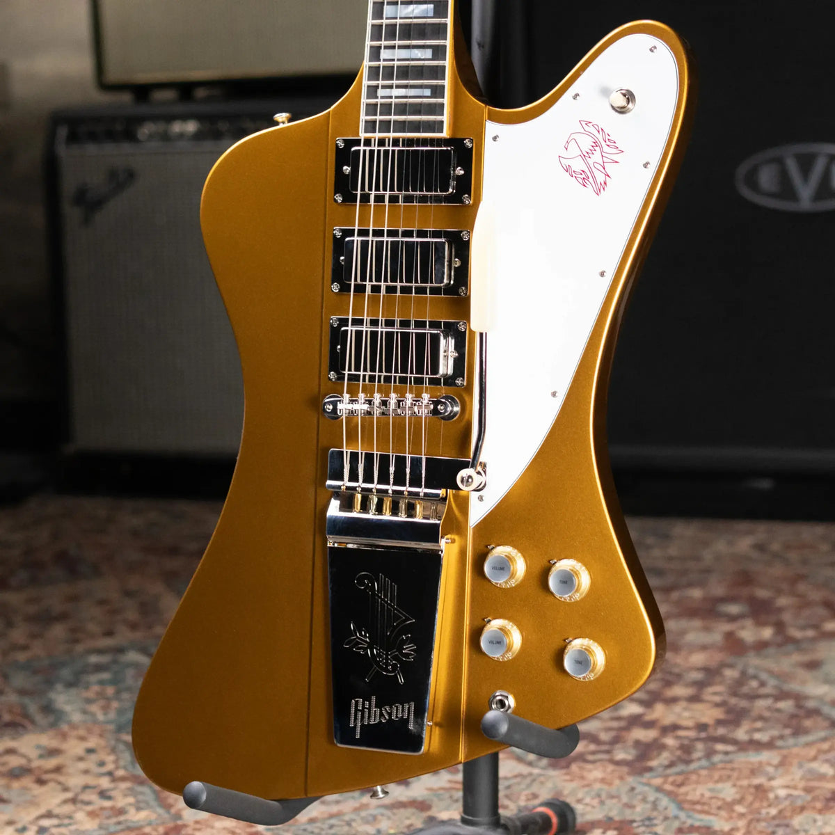Gibson Custom Shop Limited Edition 1963 Firebird VII Maestro Electric Guitar - Double Gold Gloss with Hardshell Case