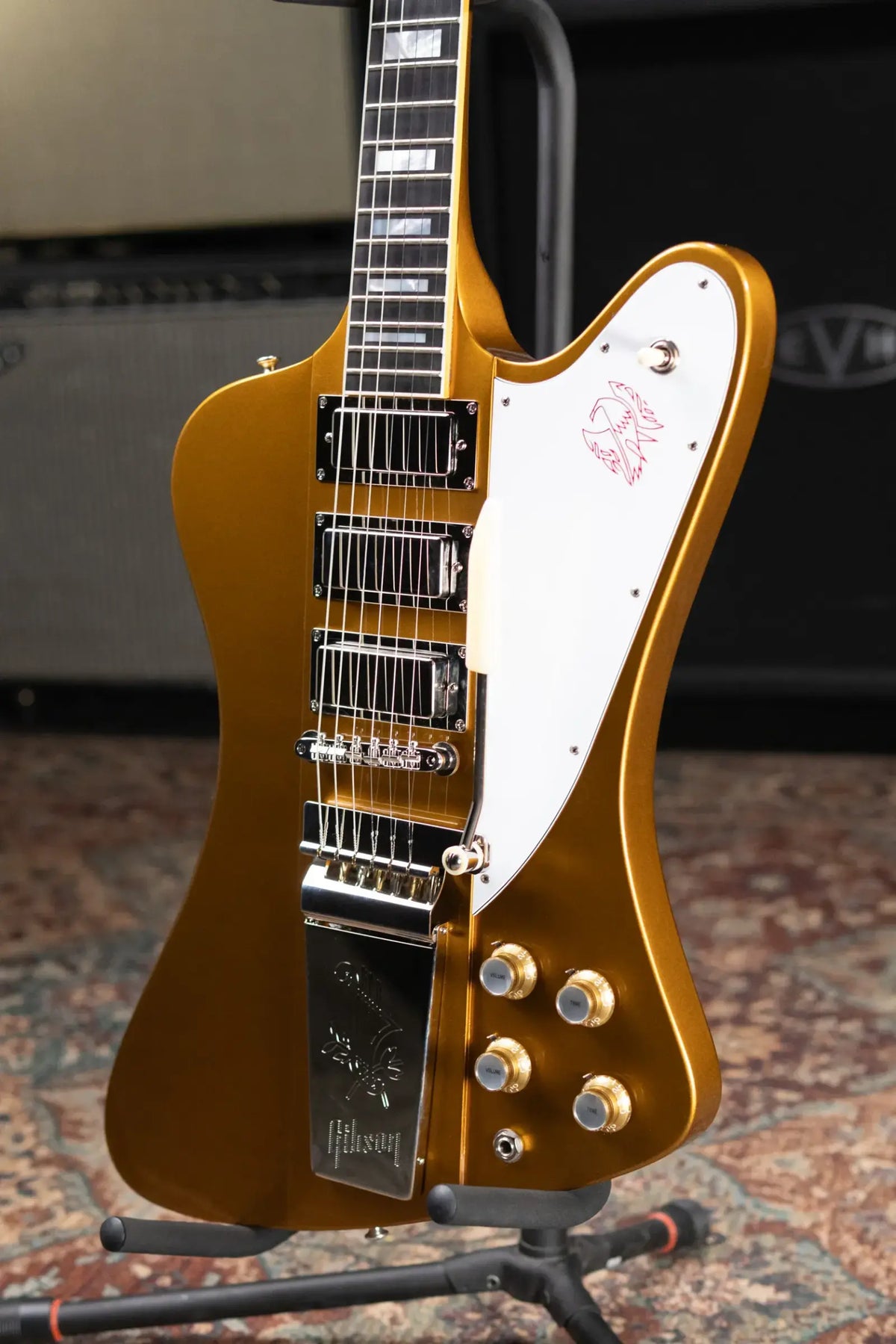 Gibson Custom Shop Limited Edition 1963 Firebird VII Maestro Electric Guitar - Double Gold Gloss with Hardshell Case
