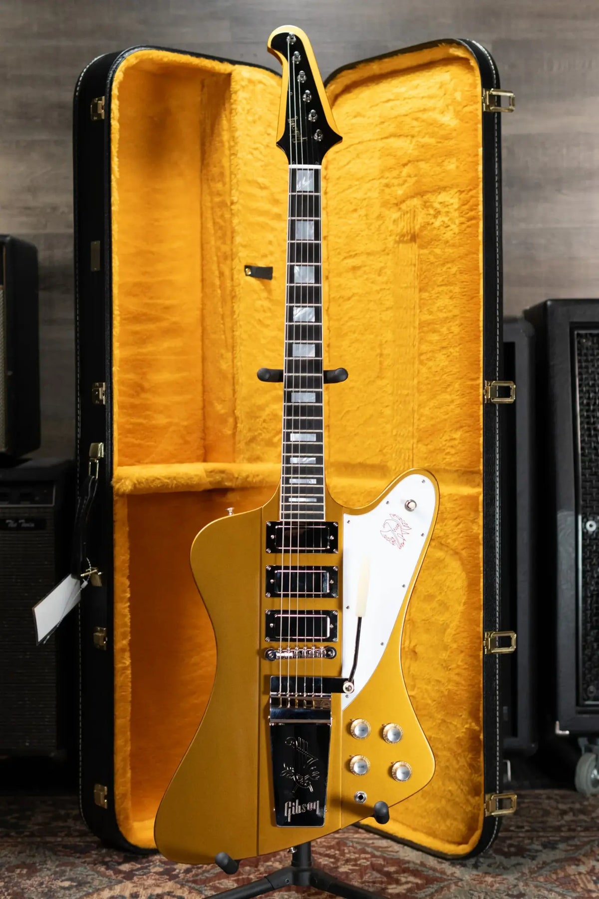 Gibson Custom Shop Limited Edition 1963 Firebird VII Maestro Electric Guitar - Double Gold Gloss with Hardshell Case
