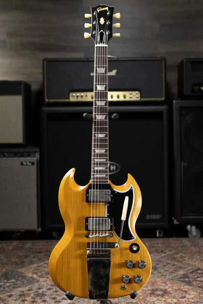 Gibson Custom Shop Limited Edition 1964 SG Standard Korina Maestro Vibrola VOS Electric Guitar - Antique Natural with Hardshell Case