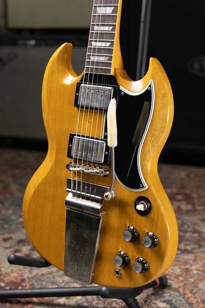 Gibson Custom Shop Limited Edition 1964 SG Standard Korina Maestro Vibrola VOS Electric Guitar - Antique Natural with Hardshell Case