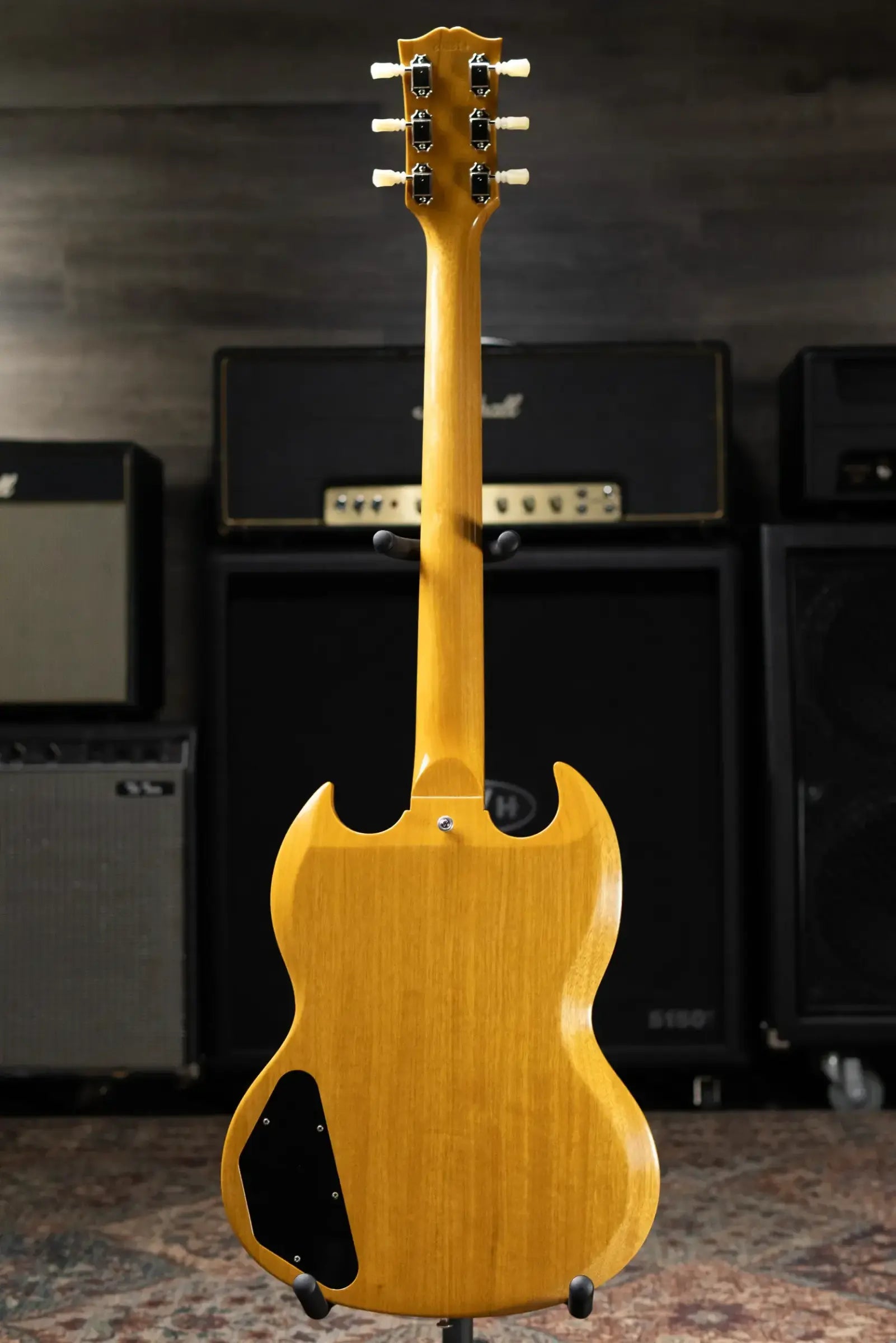 Gibson Custom Shop Limited Edition 1964 SG Standard Korina Maestro Vibrola VOS Electric Guitar - Antique Natural with Hardshell Case