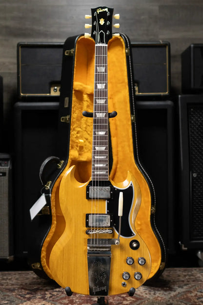 Gibson Custom Shop Limited Edition 1964 SG Standard Korina Maestro Vibrola VOS Electric Guitar - Antique Natural with Hardshell Case