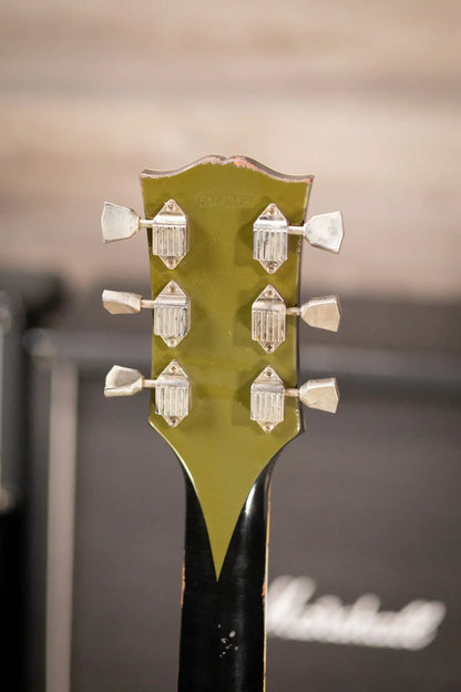 Gibson Custom Shop Limited Edition 1968 Les Paul Custom Reissue Murphy Lab Electric Guitar - Olive Drab Top Ebony Back Heavy Aged with Hardshell Case