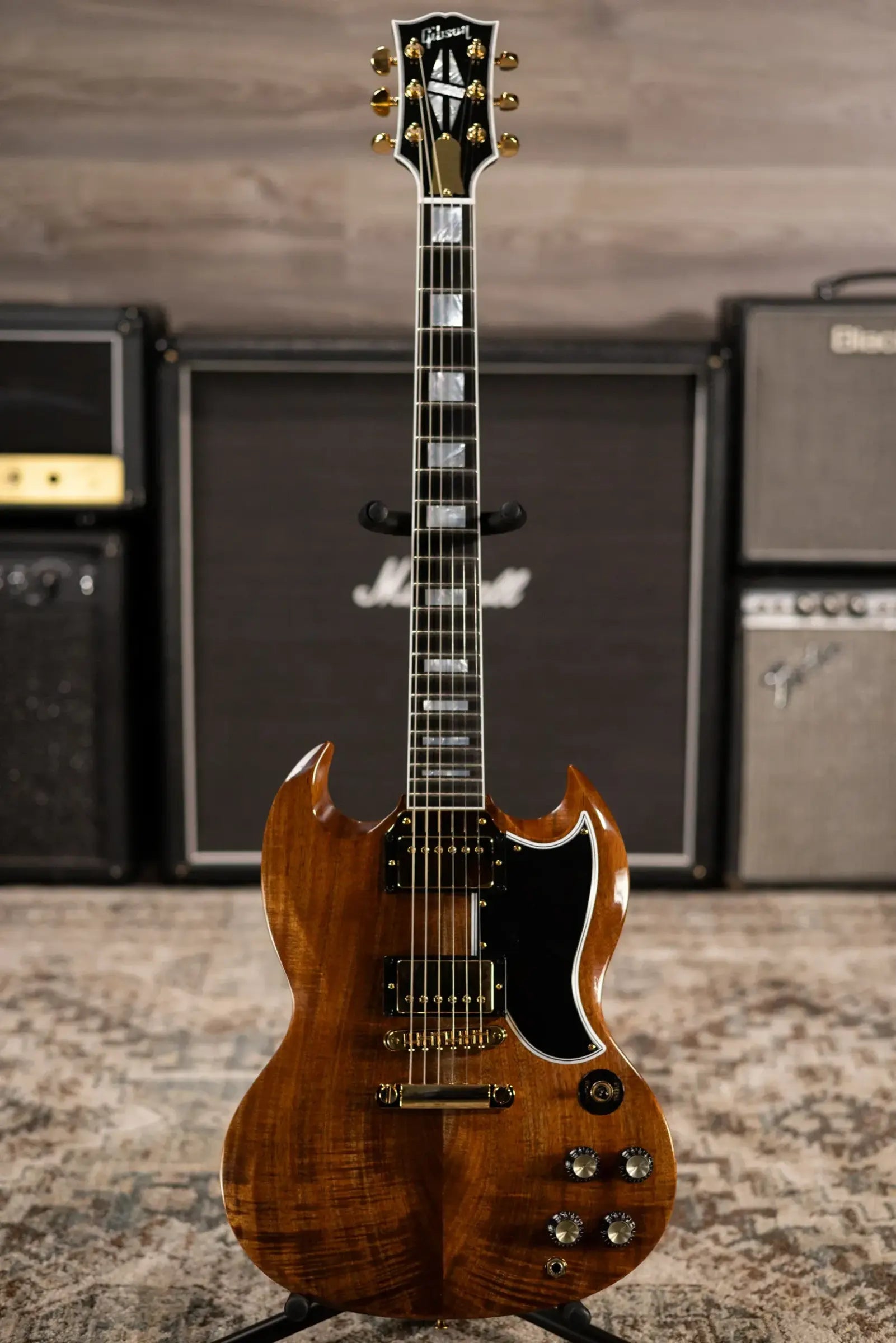 Gibson Custom Shop Limited Edition SG Custom Electric Guitar - Koa/Walnut with Hardshell Case