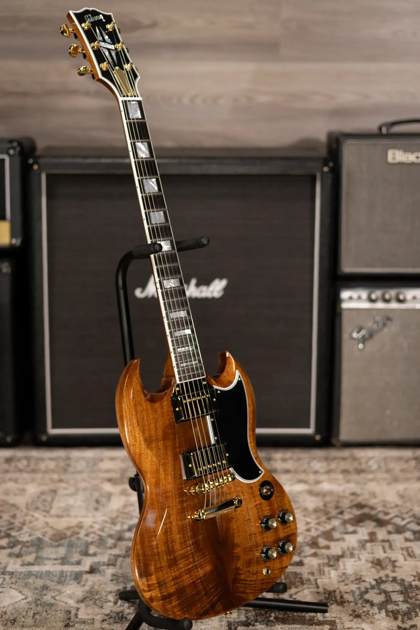 Gibson Custom Shop Limited Edition SG Custom Electric Guitar - Koa/Walnut with Hardshell Case
