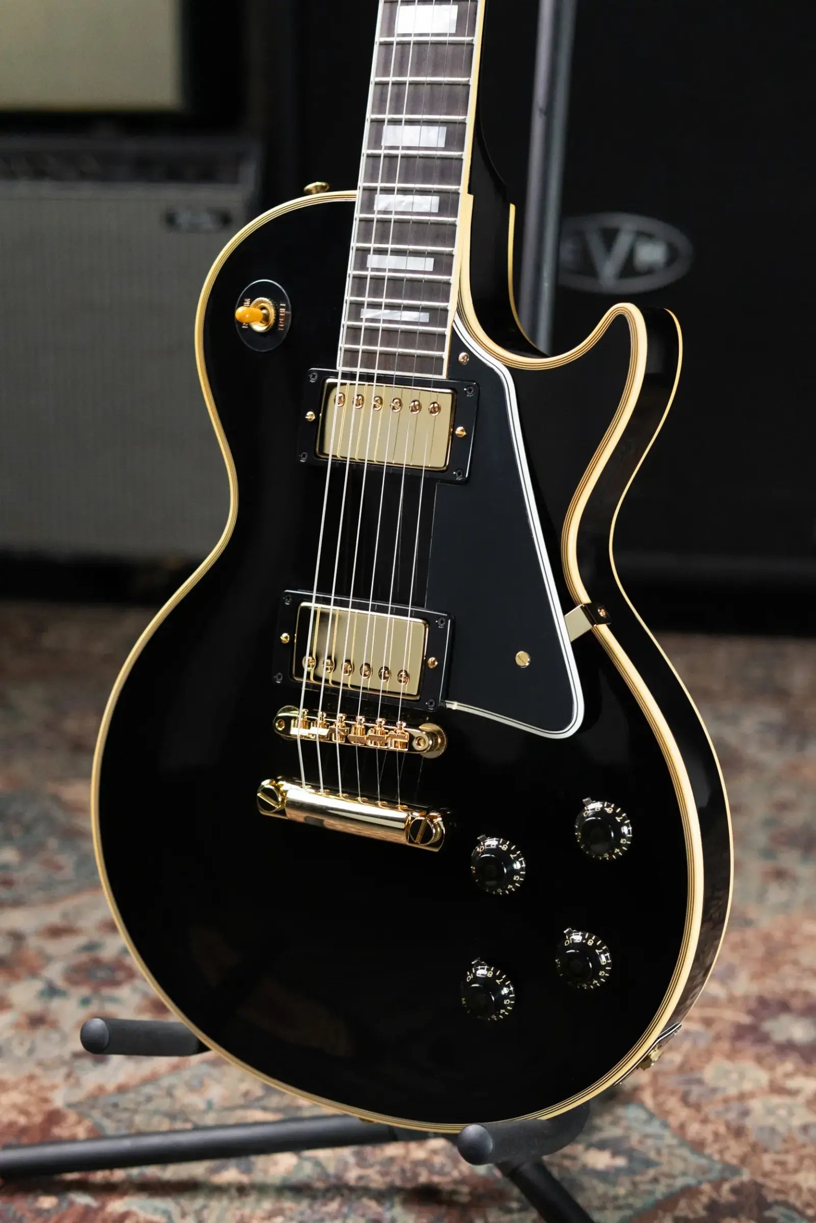 Gibson Custom Shop Made 2 Measure 1957 Les Paul Custom VOS Electric Guitar - Ebony with Hardshell Case