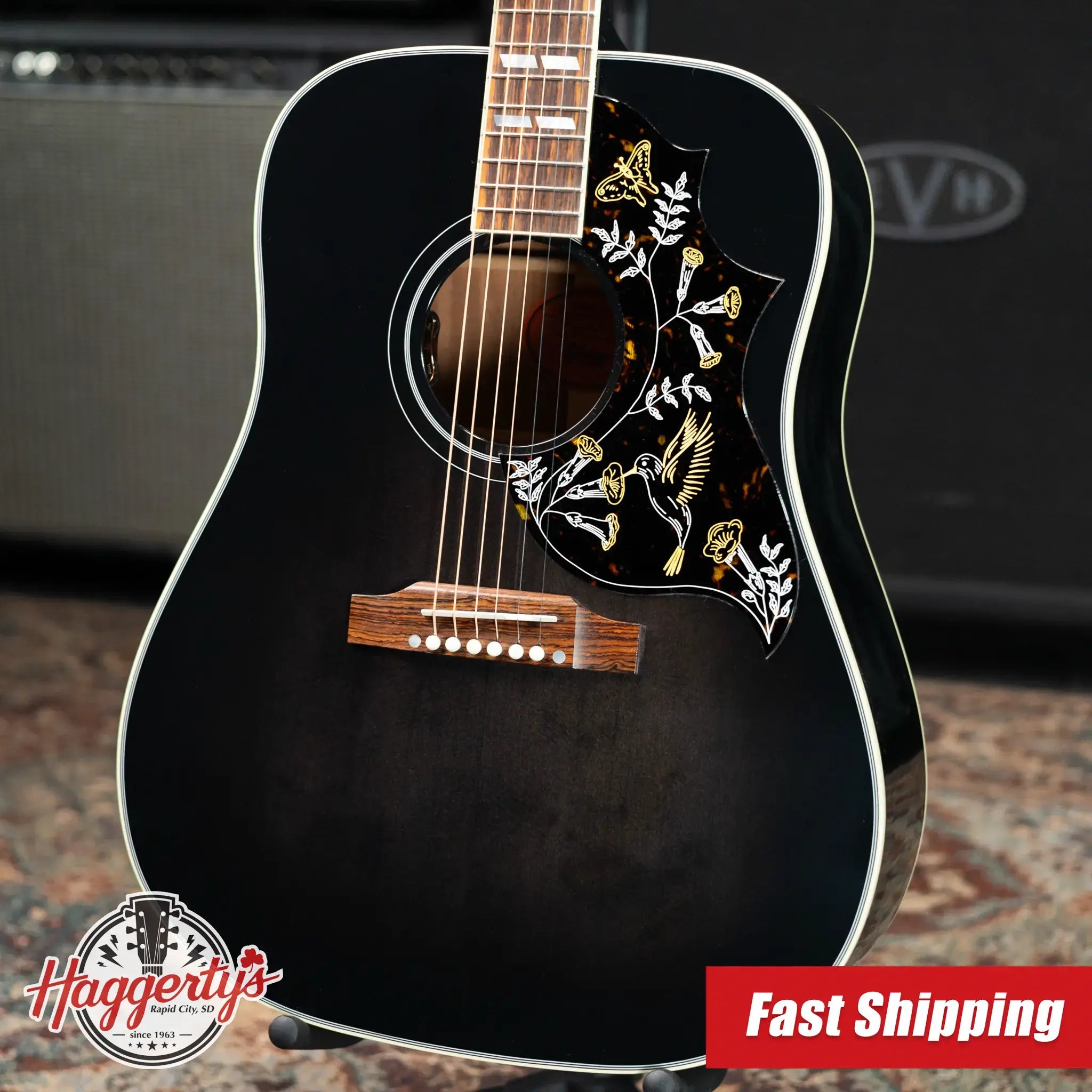 Gibson Custom Shop Made 2 Measure Hummingbird Original Acoustic Guitar Cobra Burst with Hardshell Case - B-Stock