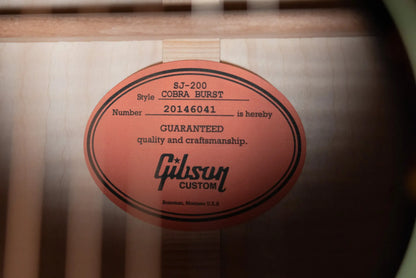 Gibson Custom Shop Made-to-Measure SJ-200 Standard Acoustic Guitar - Cobra Burst with Hardshell Case