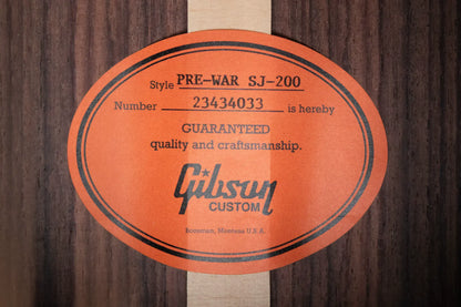 Gibson Custom Shop Pre-War SJ-200 Rosewood Acoustic - Vintage Sunburst with Hardshell Case