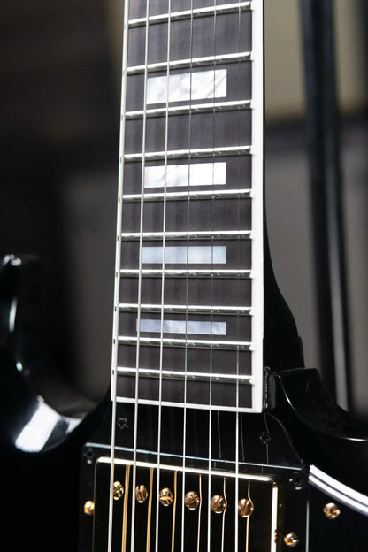 Gibson Custom Shop SG Custom 2-Pickup with Ebony Fingerboard Gloss Electric Guitar - Ebony with Hardshell Case