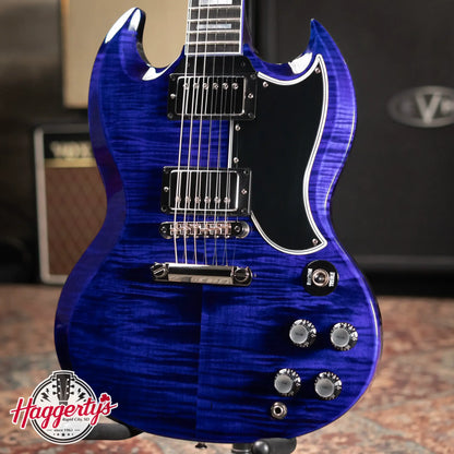 Gibson Custom Shop SG Custom Figured Top Electric Guitar - Blue Widow with Hardshell Case