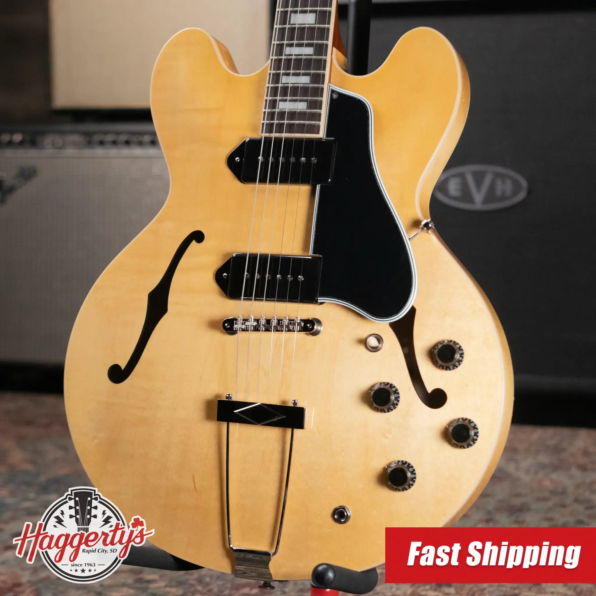 Gibson ES-330 Hollowbody Electric Guitar - Antique Natural with Hardshell Case