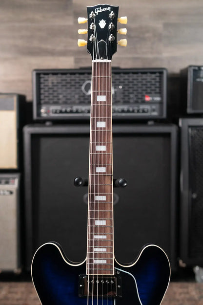 Gibson ES-335 Figured Semi-Hollow Electric Guitar - Deep Ocean Burst with Hardshell Case