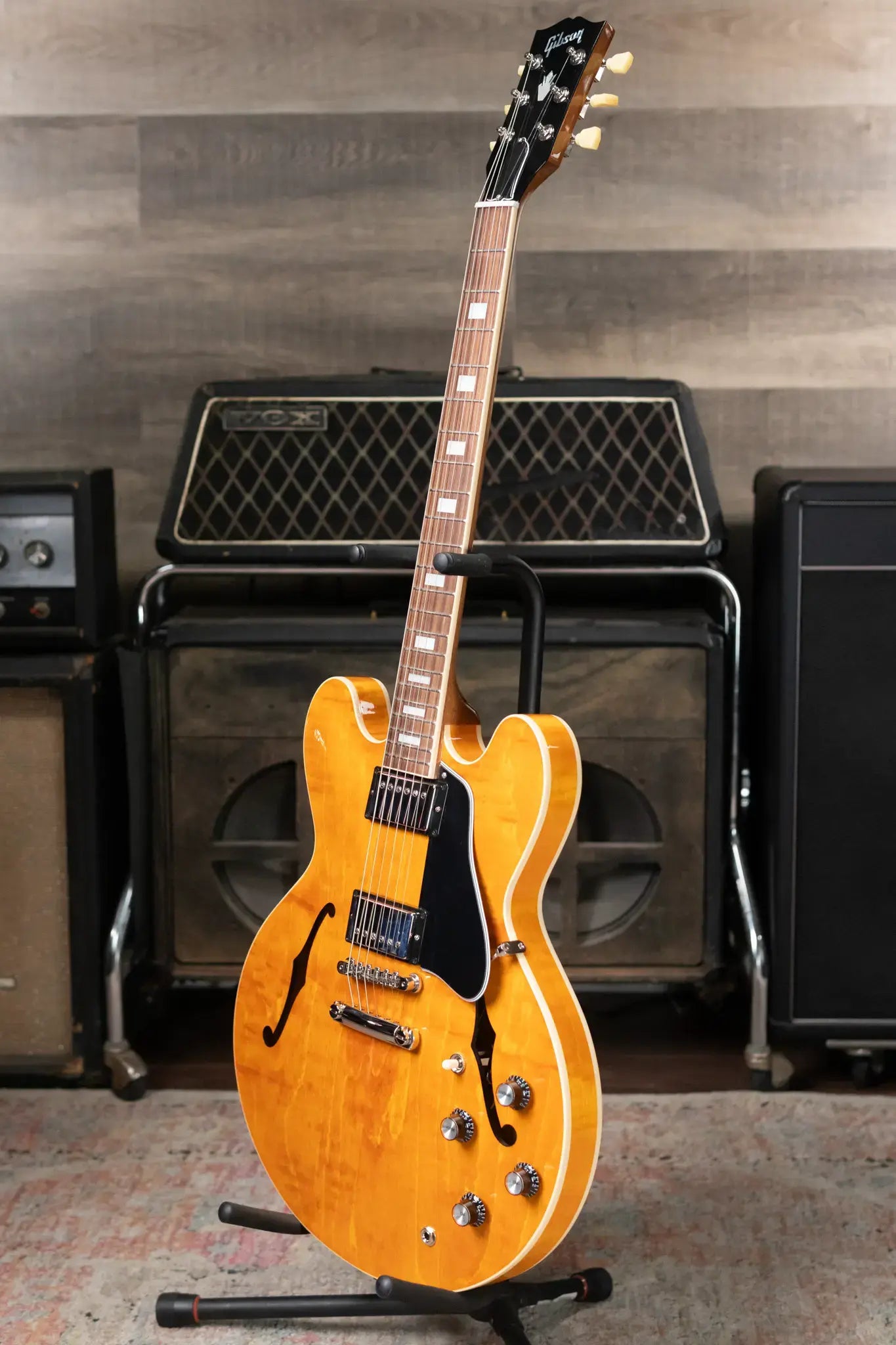 Gibson ES-335 Figured Semi-Hollow Electric Guitar - Honey Amber with Hardshell Case