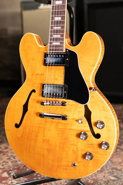 Gibson ES-335 Figured Semi-Hollow Electric Guitar - Honey Amber with Hardshell Case