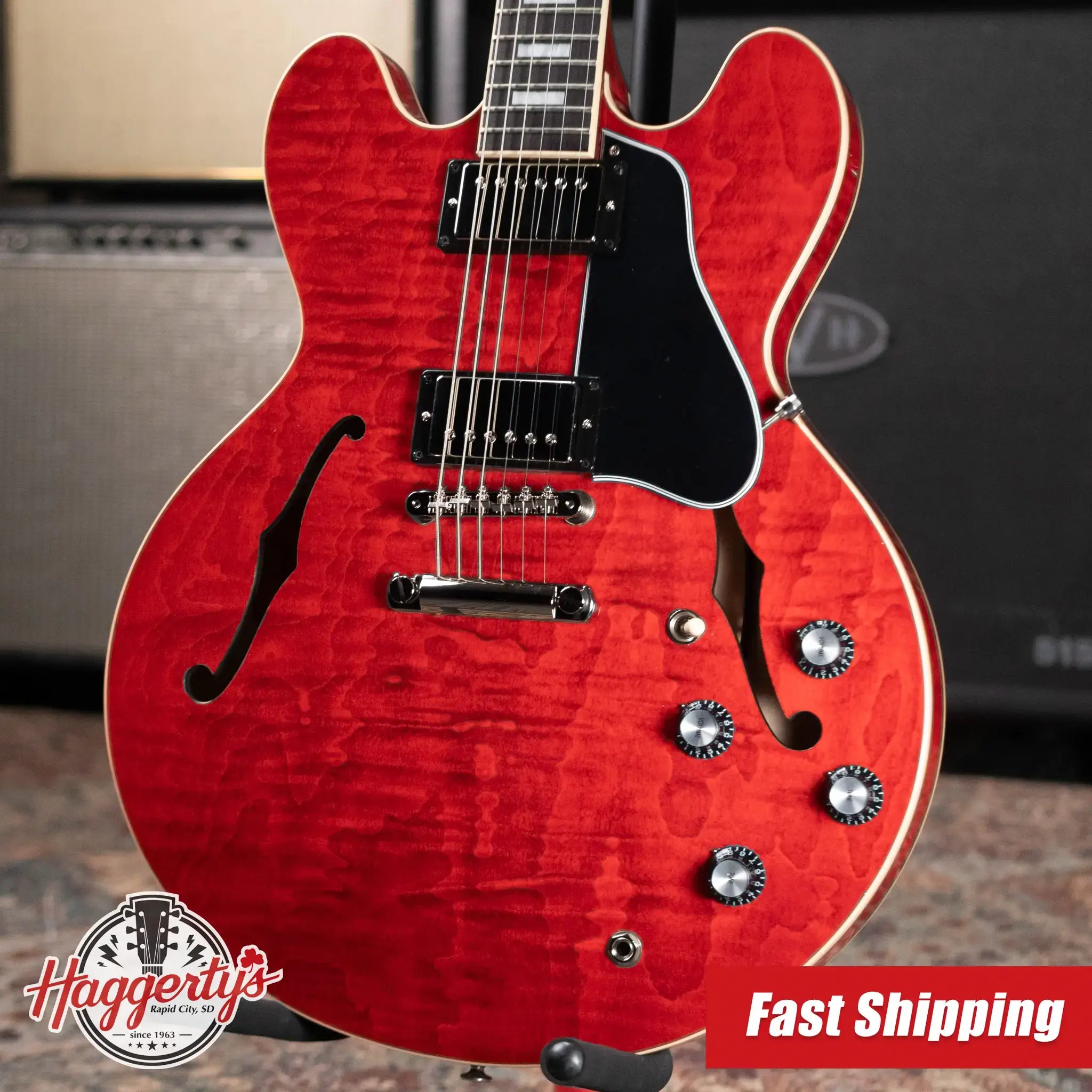 Gibson ES-335 Figured Semi-Hollow Electric Guitar - Sixties Cherry with Hardshell Case