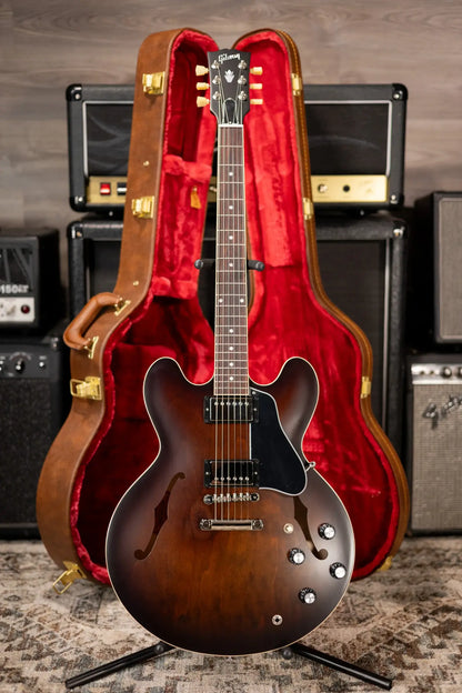 Gibson ES-335 Satin Semi-Hollow Electric Guitar - Smokehouse Satin with Hardshell Case