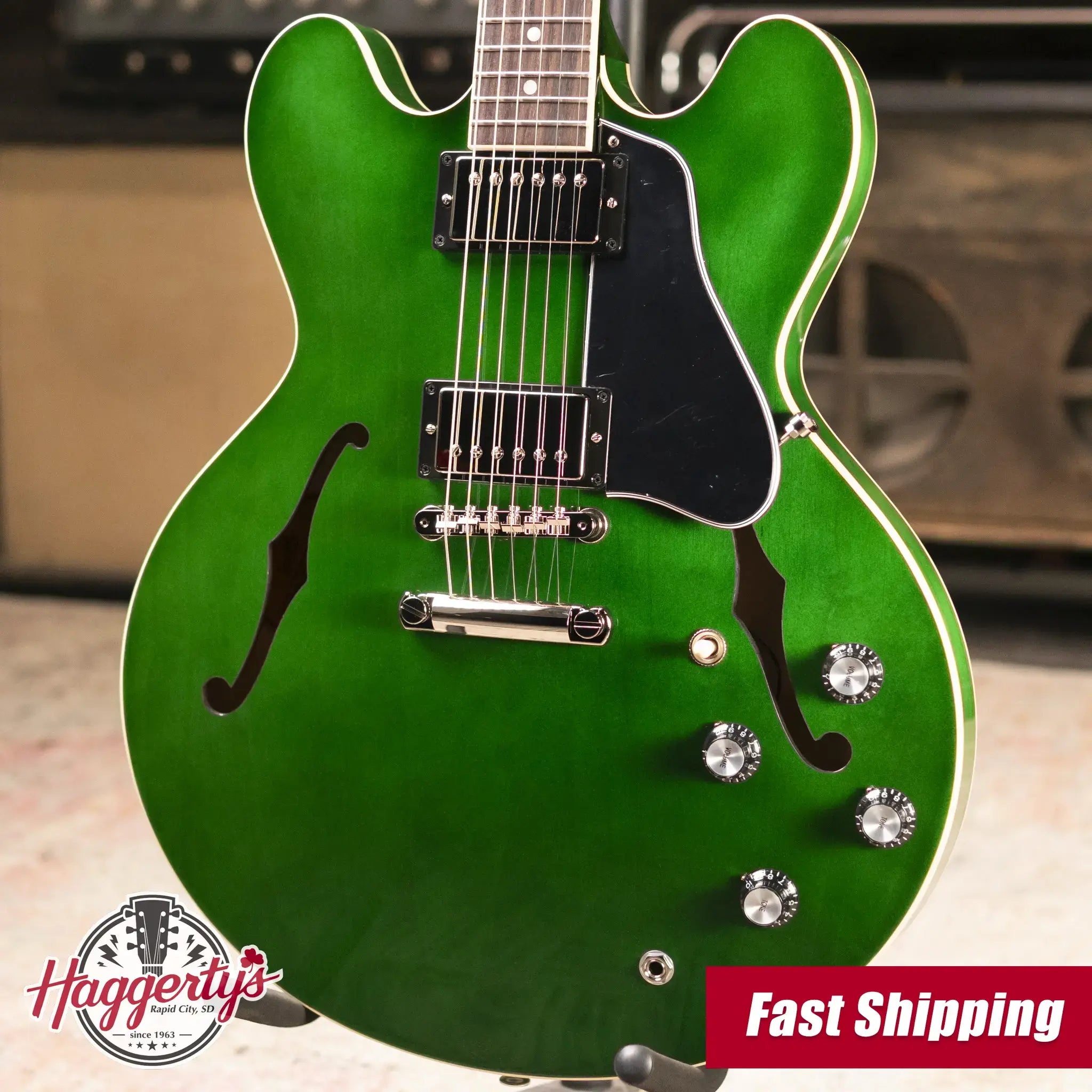 Gibson ES-335 Semi-Hollow Electric Guitar - Spearmint with Hardshell Case
