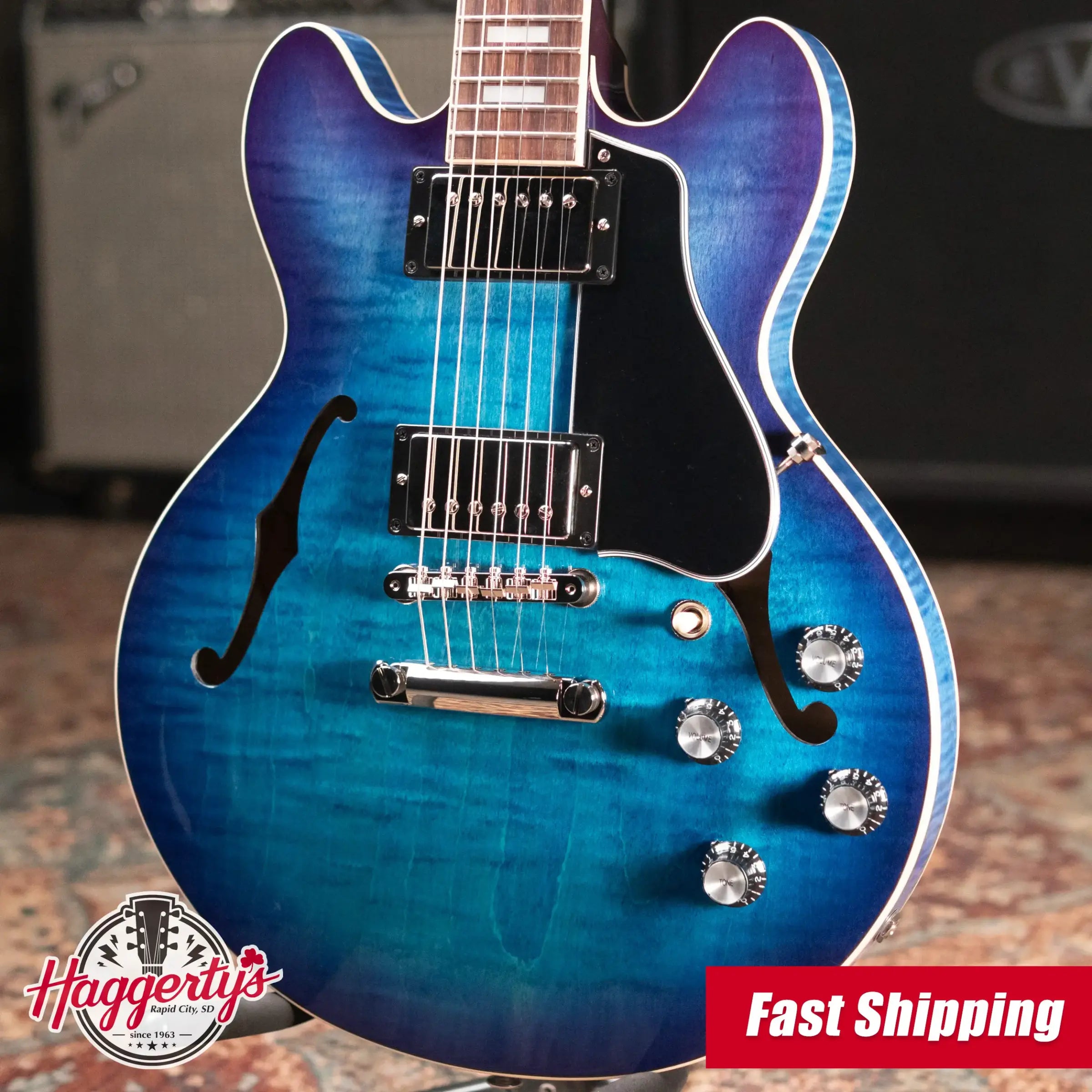 Gibson ES-339 Figured Semi-Hollow Electric Guitar - Blueberry Burst with Hardshell Case
