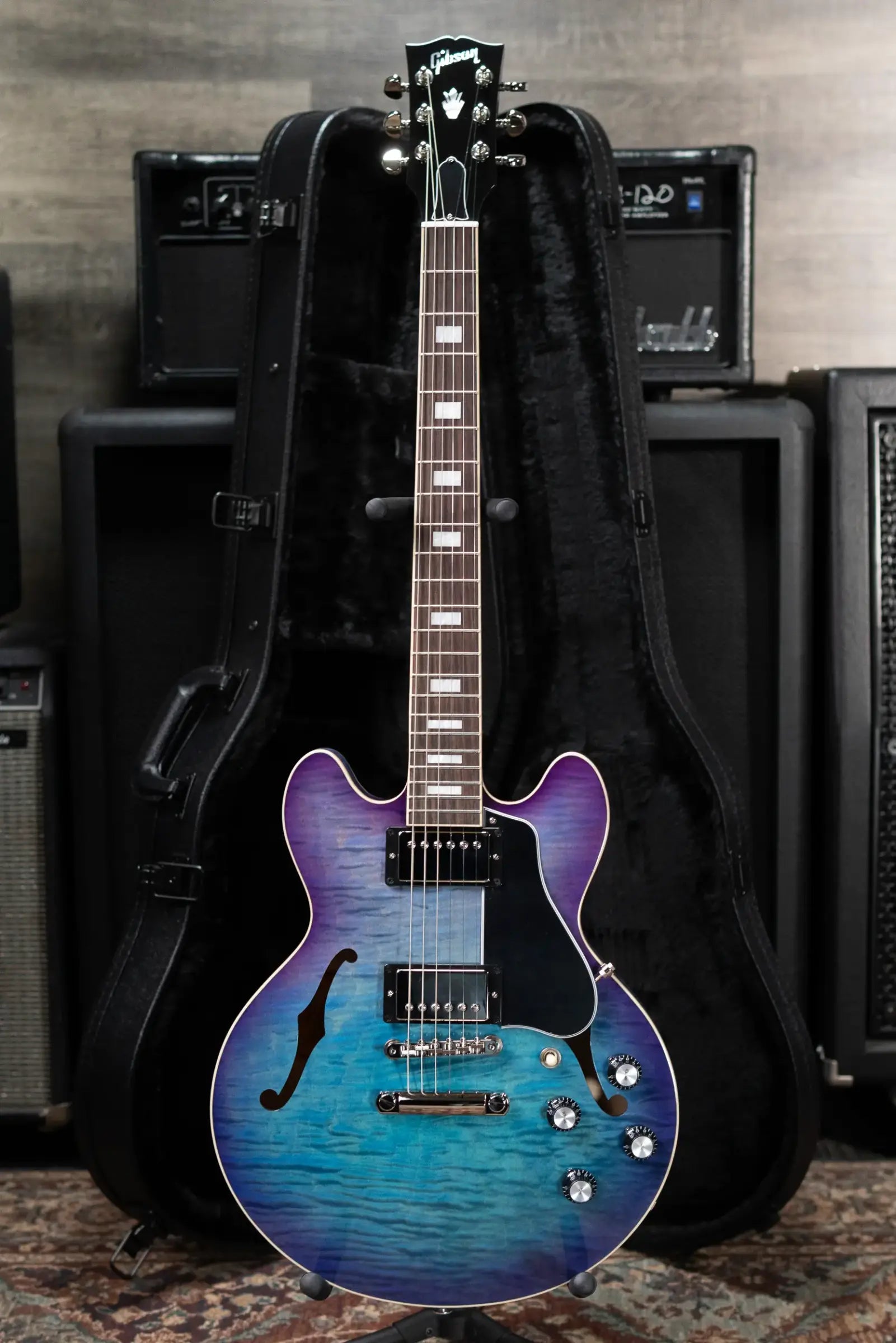 Gibson ES-339 Figured Semi-Hollow Electric Guitar - Blueberry Burst with Hardshell Case